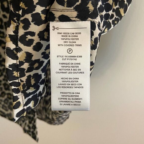 Equipment Leopard Print Long Sleeve Button Down Dress Shirt Medium - Picture 4 of 4